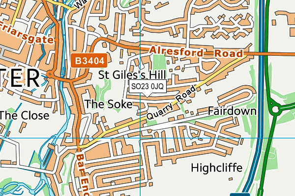 SO23 0JQ map - OS VectorMap District (Ordnance Survey)