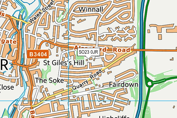 SO23 0JR map - OS VectorMap District (Ordnance Survey)