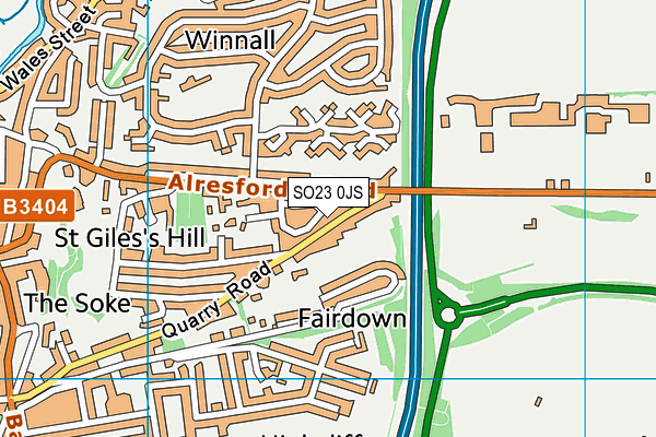 SO23 0JS map - OS VectorMap District (Ordnance Survey)