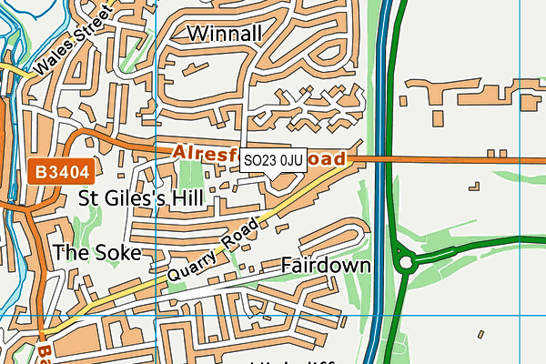 SO23 0JU map - OS VectorMap District (Ordnance Survey)