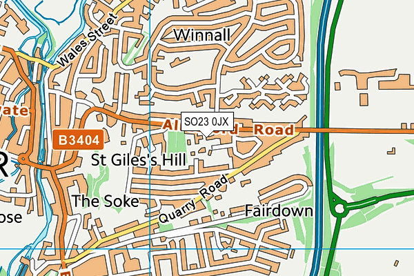 SO23 0JX map - OS VectorMap District (Ordnance Survey)