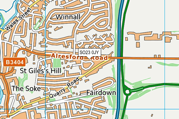 SO23 0JY map - OS VectorMap District (Ordnance Survey)