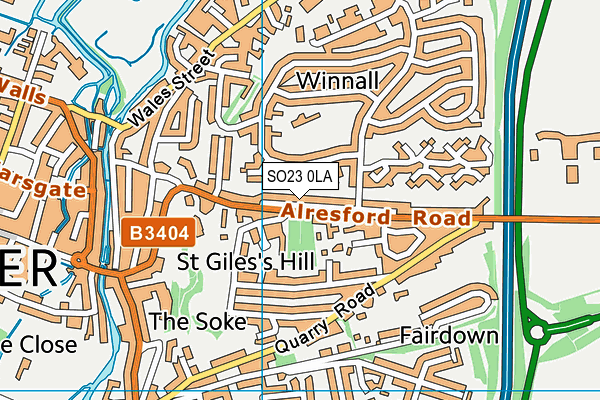 SO23 0LA map - OS VectorMap District (Ordnance Survey)