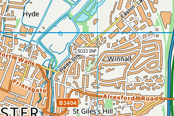 SO23 0NF map - OS VectorMap District (Ordnance Survey)