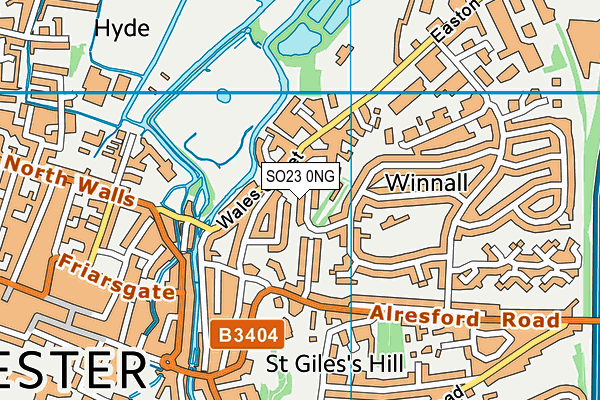 SO23 0NG map - OS VectorMap District (Ordnance Survey)