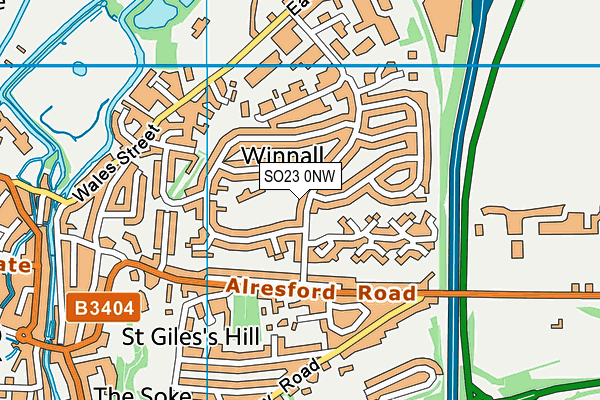 SO23 0NW map - OS VectorMap District (Ordnance Survey)