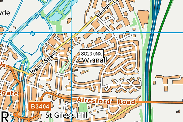 SO23 0NX map - OS VectorMap District (Ordnance Survey)