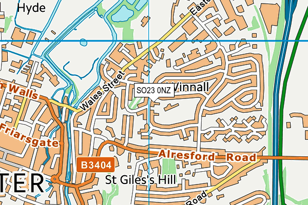 SO23 0NZ map - OS VectorMap District (Ordnance Survey)