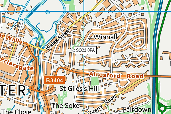 SO23 0PA map - OS VectorMap District (Ordnance Survey)