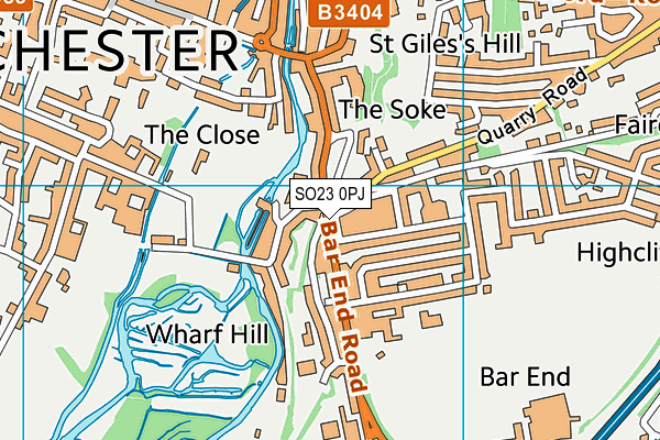 SO23 0PJ map - OS VectorMap District (Ordnance Survey)