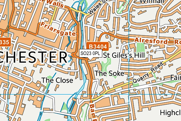 SO23 0PL map - OS VectorMap District (Ordnance Survey)