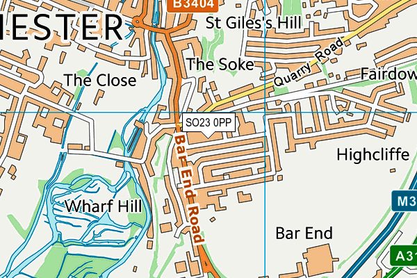 SO23 0PP map - OS VectorMap District (Ordnance Survey)