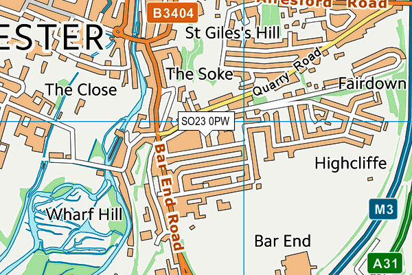 SO23 0PW map - OS VectorMap District (Ordnance Survey)