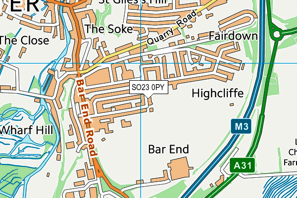 SO23 0PY map - OS VectorMap District (Ordnance Survey)