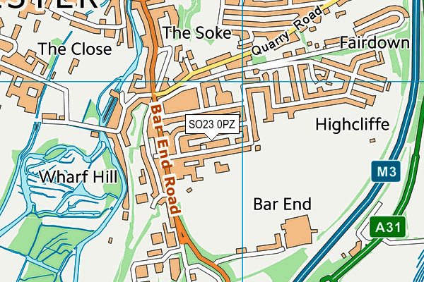 SO23 0PZ map - OS VectorMap District (Ordnance Survey)