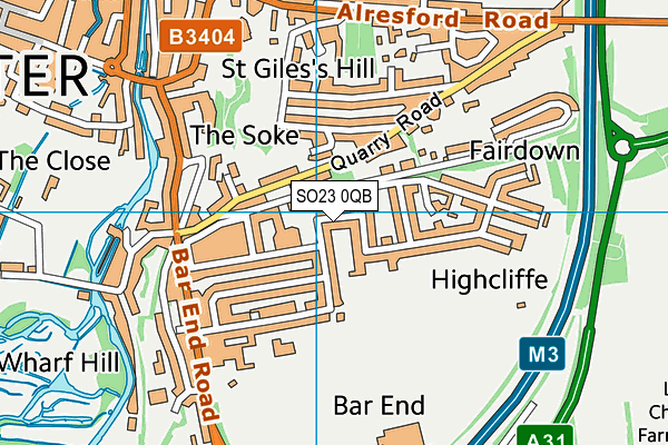 SO23 0QB map - OS VectorMap District (Ordnance Survey)