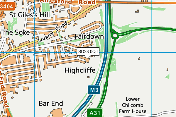 SO23 0QJ map - OS VectorMap District (Ordnance Survey)