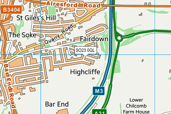 SO23 0QL map - OS VectorMap District (Ordnance Survey)