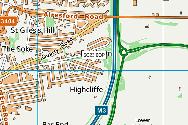 SO23 0QP map - OS VectorMap District (Ordnance Survey)