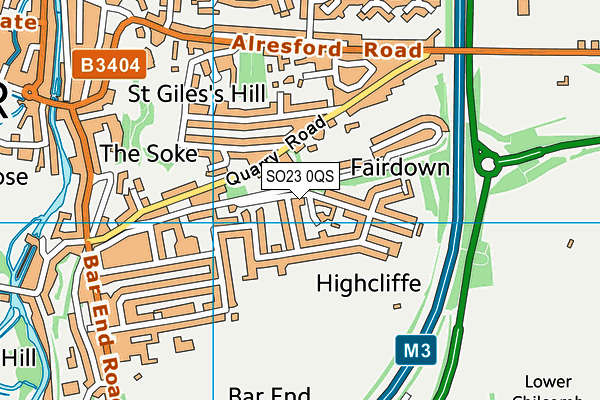 SO23 0QS map - OS VectorMap District (Ordnance Survey)