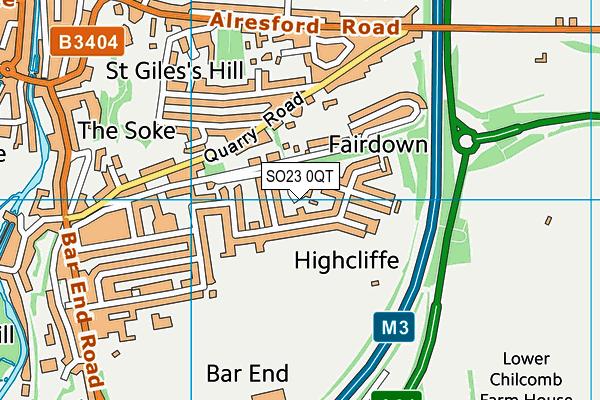 SO23 0QT map - OS VectorMap District (Ordnance Survey)