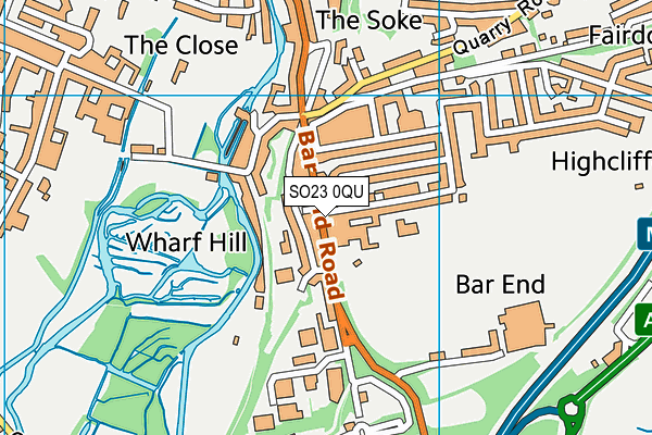 SO23 0QU map - OS VectorMap District (Ordnance Survey)