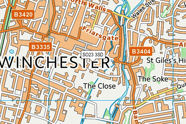 SO23 3SD map - OS VectorMap District (Ordnance Survey)