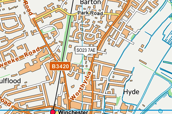 SO23 7AE map - OS VectorMap District (Ordnance Survey)