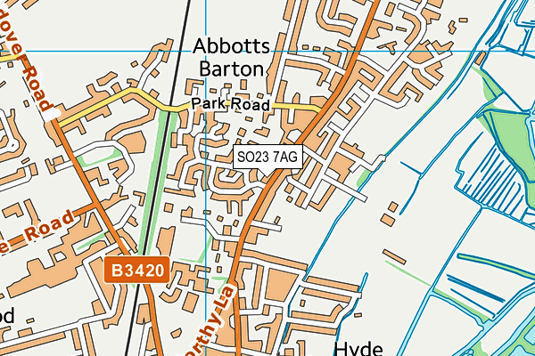 SO23 7AG map - OS VectorMap District (Ordnance Survey)