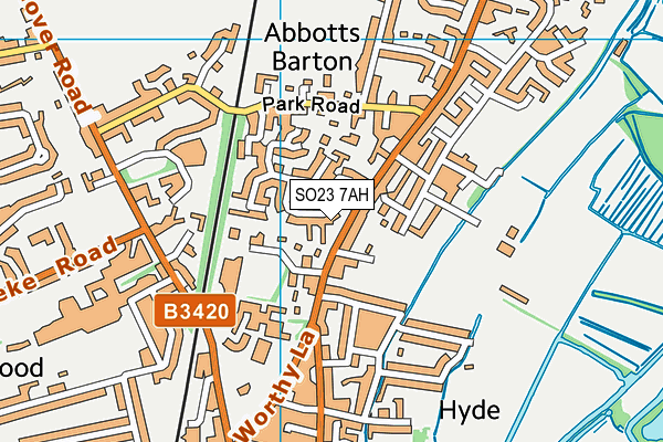 SO23 7AH map - OS VectorMap District (Ordnance Survey)