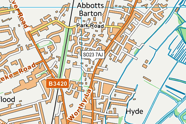 SO23 7AJ map - OS VectorMap District (Ordnance Survey)