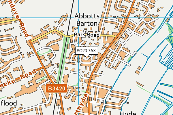 SO23 7AX map - OS VectorMap District (Ordnance Survey)