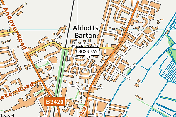 SO23 7AY map - OS VectorMap District (Ordnance Survey)