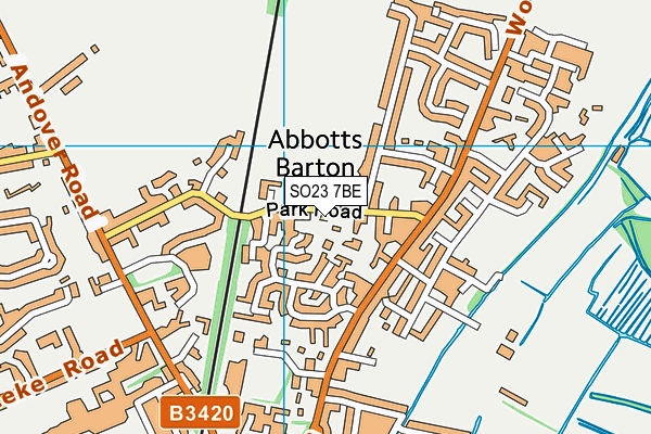 SO23 7BE map - OS VectorMap District (Ordnance Survey)