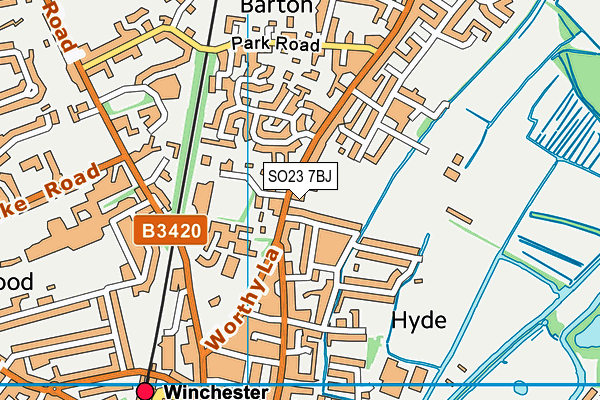 SO23 7BJ map - OS VectorMap District (Ordnance Survey)