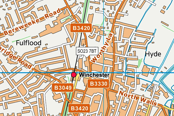 SO23 7BT map - OS VectorMap District (Ordnance Survey)