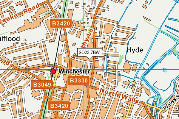 SO23 7BW map - OS VectorMap District (Ordnance Survey)