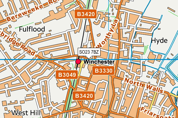 SO23 7BZ map - OS VectorMap District (Ordnance Survey)