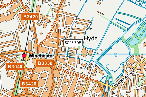 SO23 7DE map - OS VectorMap District (Ordnance Survey)