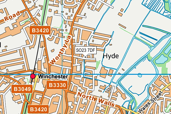 SO23 7DF map - OS VectorMap District (Ordnance Survey)