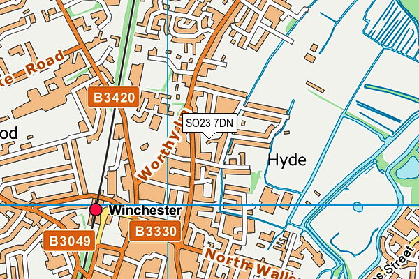 SO23 7DN map - OS VectorMap District (Ordnance Survey)