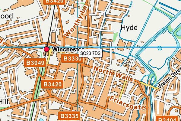 SO23 7DS map - OS VectorMap District (Ordnance Survey)