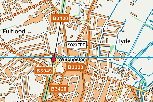 SO23 7DT map - OS VectorMap District (Ordnance Survey)