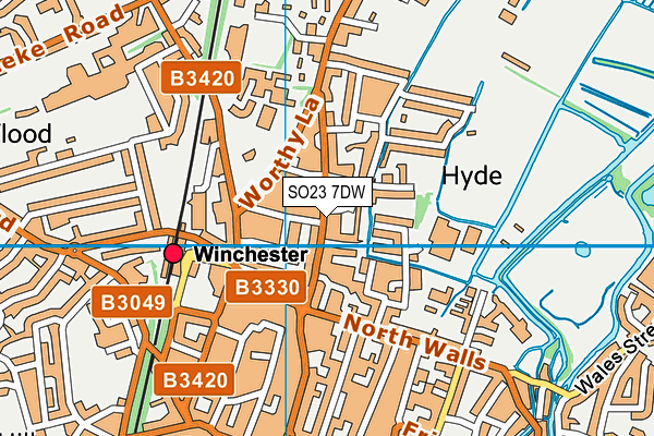 SO23 7DW map - OS VectorMap District (Ordnance Survey)