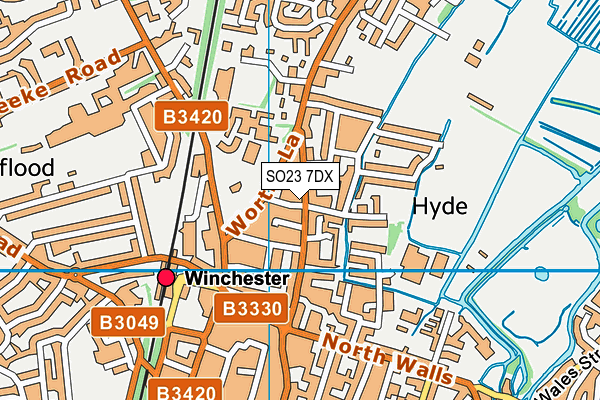 SO23 7DX map - OS VectorMap District (Ordnance Survey)