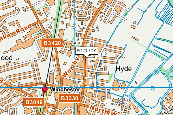 SO23 7DY map - OS VectorMap District (Ordnance Survey)