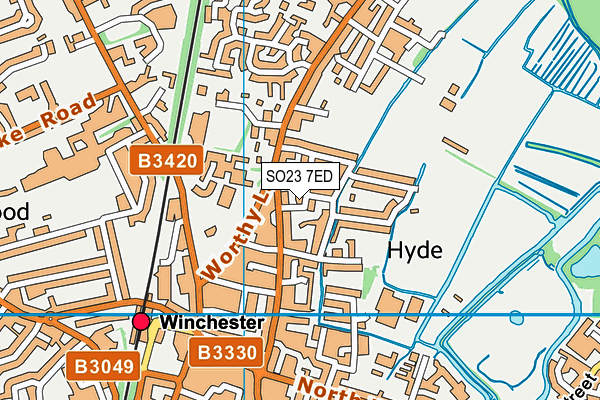 SO23 7ED map - OS VectorMap District (Ordnance Survey)