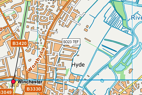 SO23 7EF map - OS VectorMap District (Ordnance Survey)