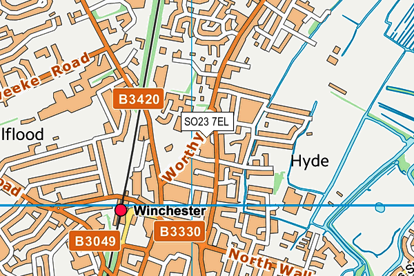 SO23 7EL map - OS VectorMap District (Ordnance Survey)