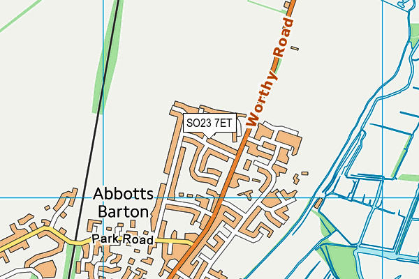 SO23 7ET map - OS VectorMap District (Ordnance Survey)